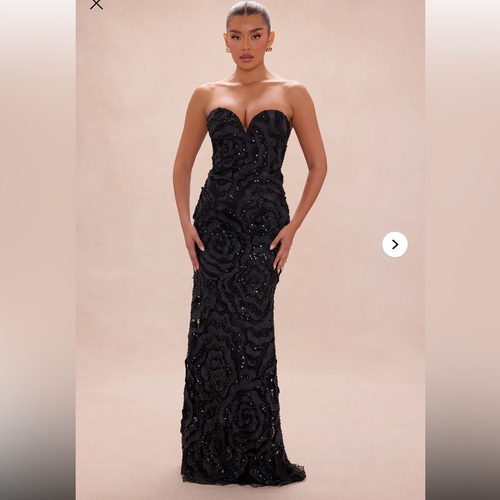 Fashion Nova Black Strapless Maxi Dress